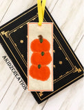 in the hoop embroidery, ith bookmark embroidery design, in the hoop embroidery bookmark , machine embroidery bookmark pattern, pumpkin embroidery, pumpkin applique, thanksgiving embroidery,