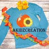 pumpkin embroidery design , pumpkin with sunflower applique embroidery design, akidzcreation, pumpkin applique, sunflower applique, thanksgiving embroidery design