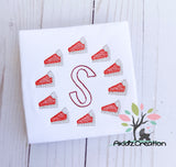 pumpkin pie slice embroidery design, pumpkin pie slice monogram embroidery design, thanksgiving embroidery design, monogram embroidery design, thanksgiving embroidery design