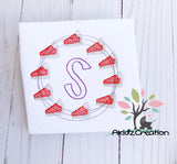 pumpkin pie slice embroidery design, pumpkin pie slice monogram embroidery design, thanksgiving embroidery design, monogram embroidery design, thanksgiving embroidery design