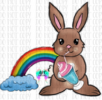 Rainbow bunny PNG