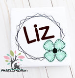 flower frame embroidery design, monogram embroidery design, spring embroidery design, spring flower frame embroidery design, floral frame embroidery design, monogram embroidery design