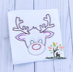 reindeer embroidery design, scribble reindeer embroidery design, christmas embroidery design, deer embroidery design, scribble embroidery design