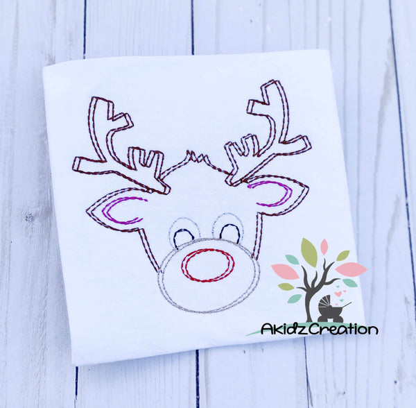 reindeer embroidery design, scribble reindeer embroidery design, christmas embroidery design, deer embroidery design, scribble embroidery design