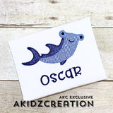shark embroidery design, animal embroidery design, nautical embroidery design, sea life embroidery design, hammerhead embroidery design, shark applique, shark embroidery design, beach embroidery design