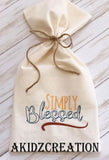 simply blessed embroidery design, saying embroidery design, religious embroidery design, simply blessed embroidery design
