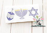 dreidel embroidery design, hanukkah embroidery design, menorah embroidery design, star of david embroidery design, sketch menorah embroidery design, sketch star of david embroidery design, sketch dreidel embroidery design