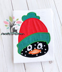winter penguin embroidery design, penguin embroidery design, winter hat applique, penguin applique, bird applique, bird embroidery design, christmas embroidery design, christmas penguin embroidery design