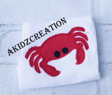 zig zag crab embroidery design, crab embroidery design, nautical embroidery design, animal embroidery, ocean animal embroidery design, applique, applique embroidery design, akidzcreation