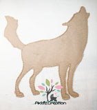 coyote applique, zig zag applique, applique design, applique embroidery