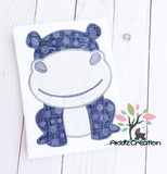 hippo applique, hippo embroidery, zoo animal embroidery design, nautical embroidery, animal embroidery, applique, akidzcreation