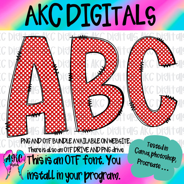 Red polka dot PNG and OTF
