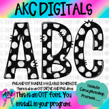 BW polka dot PNG and OTF