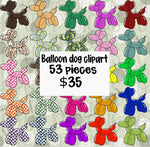 Balloon dogs clipart PNG bundle