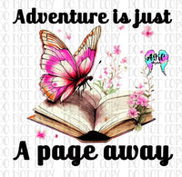 Adventure is a page away PNG