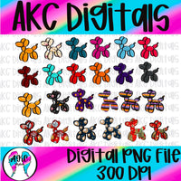 Balloon dogs clipart PNG bundle