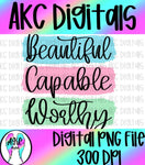 Beautiful capable and worthy PNG