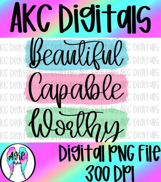 Beautiful capable and worthy PNG
