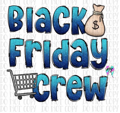 Black friday crew blue PNG