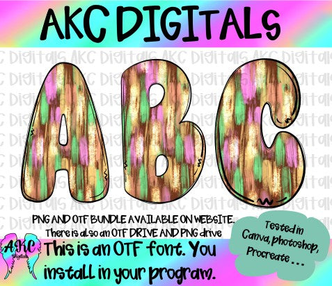 Brown pink brushstroke OTF and PNG