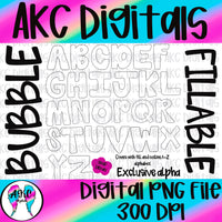 Hand drawn BUBBLE fillable alpha set PNG