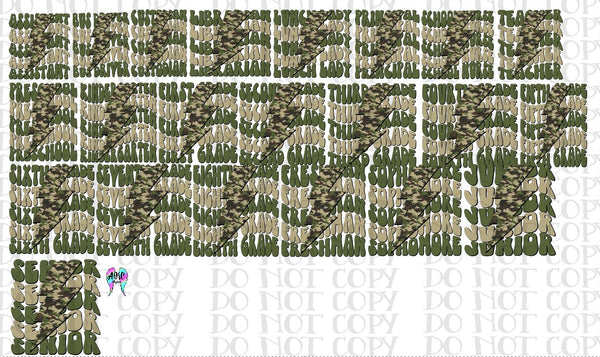 Camo school bundle PNG