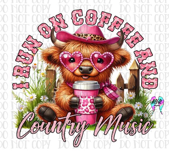 Coffee and country music PNG
