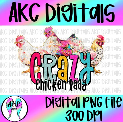 Crazy chicken lady PNG
