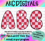 Dark pink checkered OTF and PNG