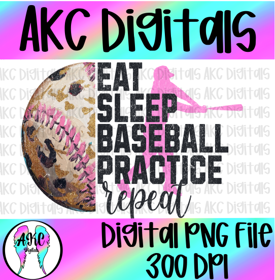 Eat sleep baseball PNG