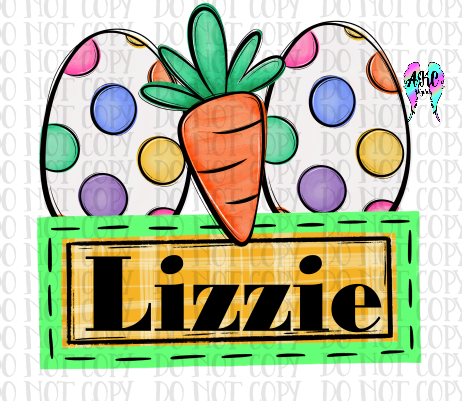 Egg carrot monogram PNG