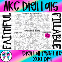 Hand drawn FAITHFUL fillable alpha PNG