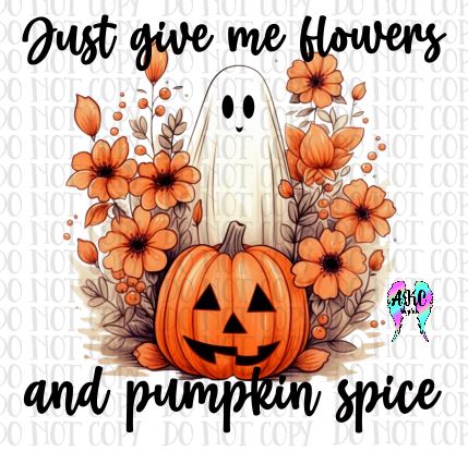 Flowers and pumpkin spice PNG