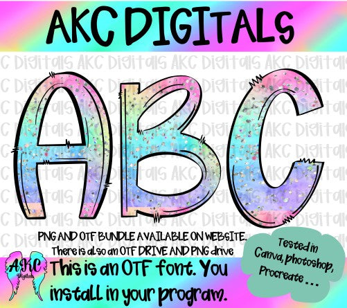 Gradient glitter OTF and PNG