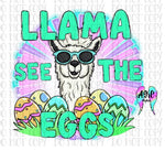 Llama see the eggs PNG