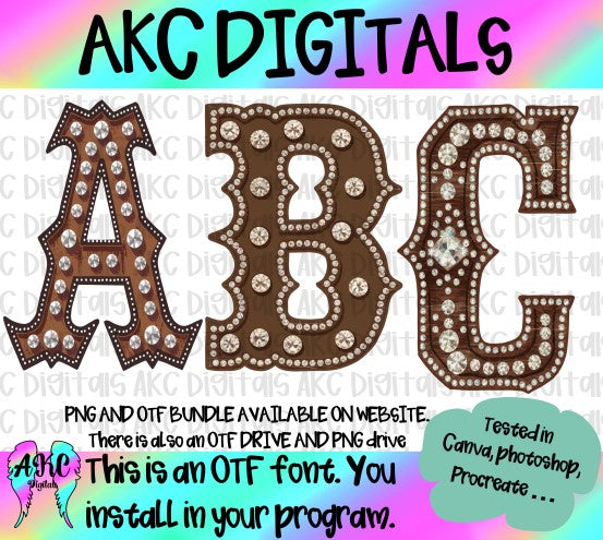 Mix and match western rhinestone OTF and PNG – AKC Embroidery and ...
