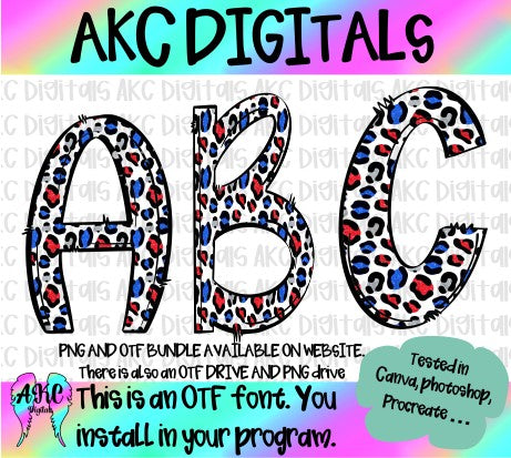 Patriotic leopard OTF and PNG