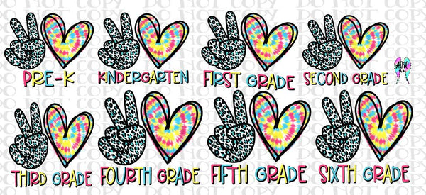 Peace love and school bundle PNG