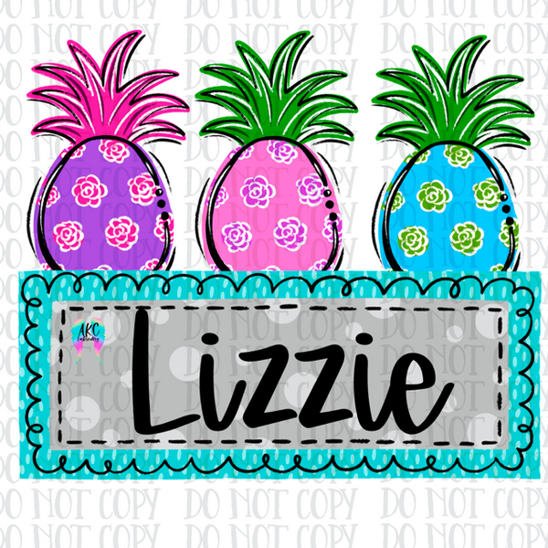 Pineapple trio PNG