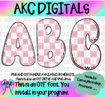 Pink checkered OTF and PNG