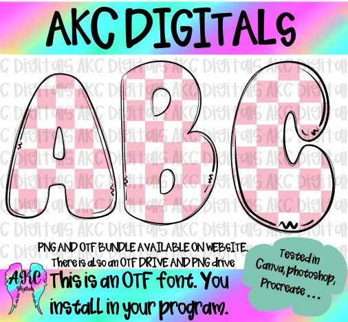 Pink checkered OTF and PNG