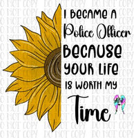 Police officer sunflower PNG