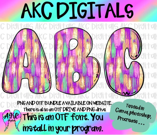 Purple brushstroke OTF and PNG