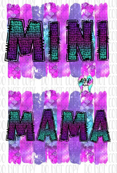 Purple mama and mini set PNG