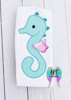 sea horse embroidery design, sea horse applique, applique, bean stitch applique, animal embroidery design, ocean animal embroidery design