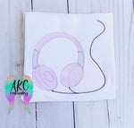 sketch embroidery design, sketch headphones embroidery design, headphones embroidery design, 