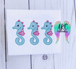 sketch seahorse trio embroidery design, seahorse embroidery design, trio embroidery design, sketch embroidery design, animal embroidery design, animal trio embroidery design