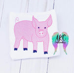 sketch embroidery design, sketch pig embroidery design, farm animal embroidery design, animal embroidery design
