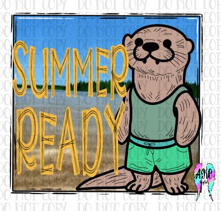 Summer ready otter PNG