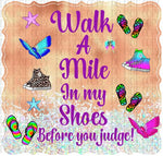 walk in my shoes embroidery design,  clipart, flip flop clipart, butterfly clipart , shoes cliaprt art, beach clipart